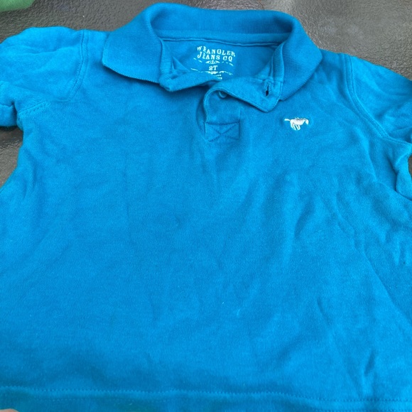 Wrangler Jeans Co 2T Boys blue collar shirt